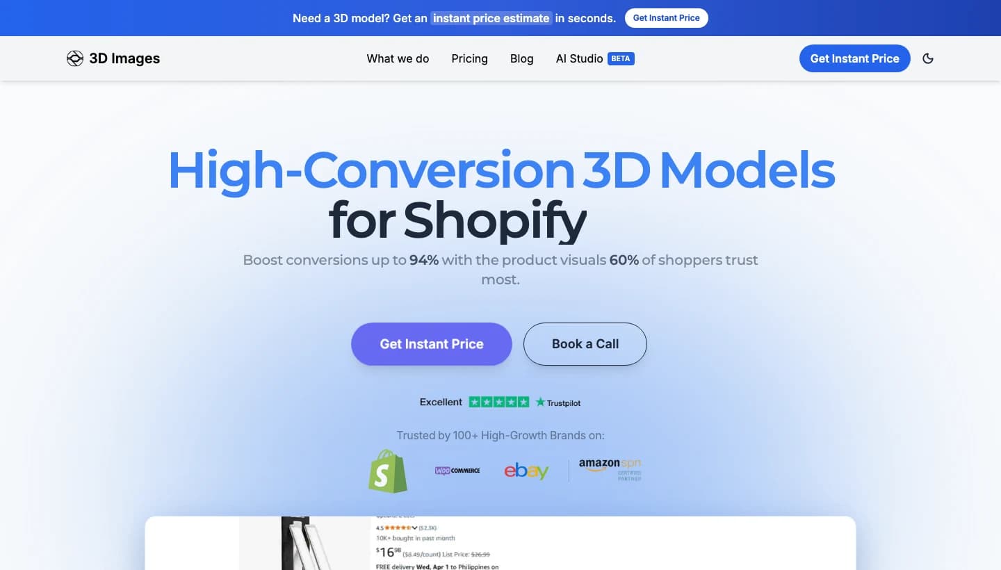 3dimages.ai product screenshot
